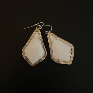 Kendra Scott Mother of Pearl and Gold Alex Drop Earrings